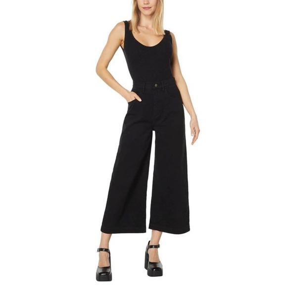 Joie Pants - Joie Lierre Cotton Wide-Leg Pants Classic Fit Caviar Black Size 8 NWT
